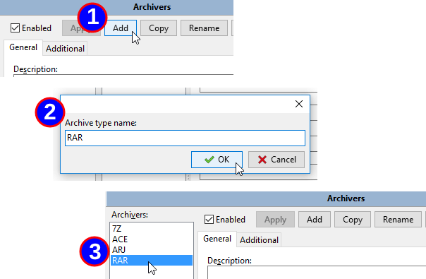Añadir nuevas herramientas de archivado externas