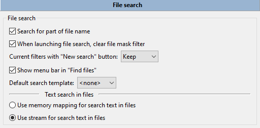 Búsqueda: Configuración adicional