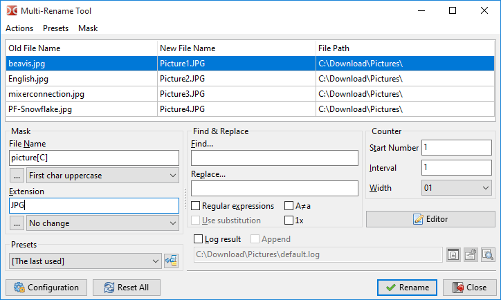 Herramienta de multi-renombrado