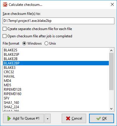 Calcular suma de comprobación