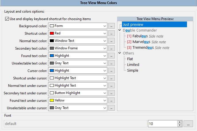 Tree View Menu Colors