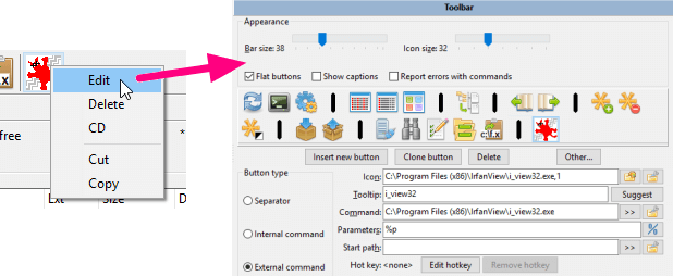 Configuración de la barra de herramientas