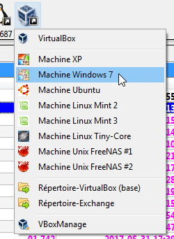 Ejemplo de menú desplegado