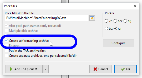 自己解凍アーカイブの作成 自己解凍アーカイブの作成
