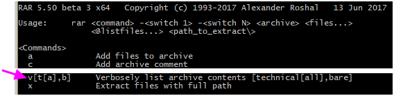 rar.exe: スタートオプション rar.exe: スタートオプション