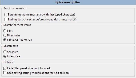 クイック検索/フィルター クイック検索/フィルター