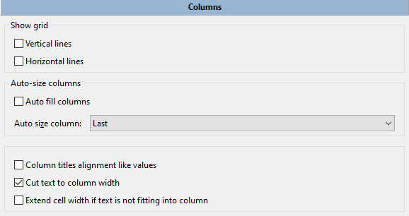 Files views > Columns