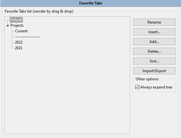 Favorite Tabs